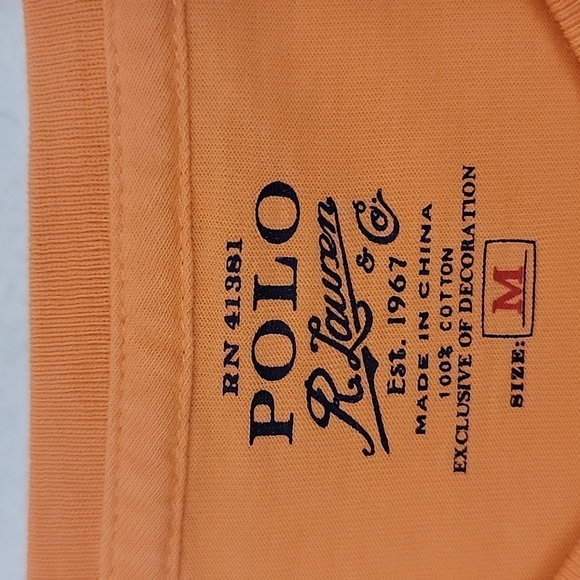 Ralph Lauren Polo Orange Short Sleeve Shirt Top M - Picture 4 of 12